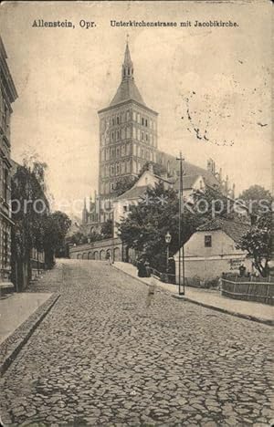 Postkarte Carte Postale Allenstein Ostpreussen Unterkirchenstrasse Jacobikirche