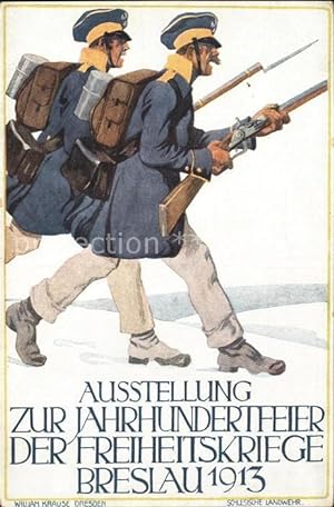 Postkarte Carte Postale Breslau Niederschlesien Ausstellung zur Jahrhundertfeier der Freiheistkri...