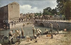 Postkarte Carte Postale Somme-Py-Tahure Soldaten beim Waschen