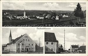 Postkarte Carte Postale Reichertshausen Gasthaus Liebhardt Maibaum Pfarrhaus