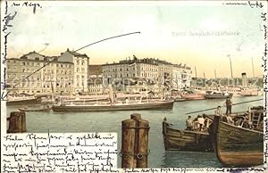 Postkarte Carte Postale Stettin Westpommern Dampfschiffsbollwerk