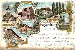 Bild des Verkäufers für Postkarte Carte Postale Hornhausen Postamt Schloss Kirche Kriegerdenkmal Mondschein zum Verkauf von Versandhandel Boeger