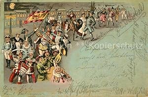 Postkarte Carte Postale Köln Rhein Karneval Parade Litho