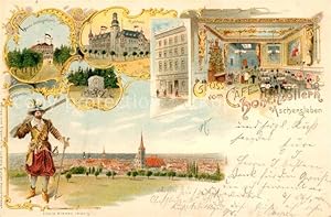 Postkarte Carte Postale Aschersleben Cafe Hohenzollern Rathaus