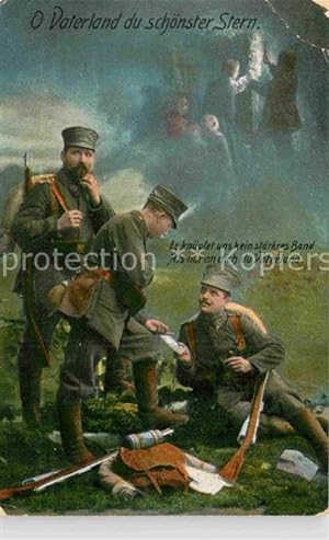 Postkarte Carte Postale Militaria Poesie Patriotismus Soldaten im Felden Gewehr WK1