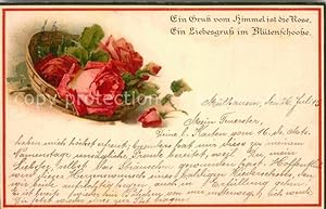Postkarte Carte Postale Militaria Poesie Grusskarte WK1 Rose