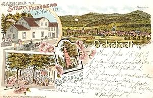 Postkarte Carte Postale Ockstadt Gasthaus Stadt Friedberg Kriegerdenkmal