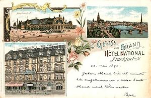 Postkarte Carte Postale Frankfurt Main Hotel National Hauptbahnhof