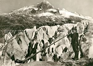 Postkarte Carte Postale Alphorn Alphornbl?ser Rhonegletscher