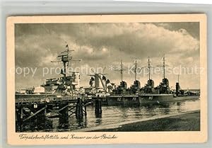 Postkarte Carte Postale Marine Torpedobootsflottille und Kreuzer