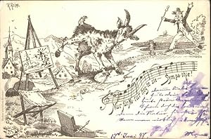 Bild des Verkufers fr Postkarte Carte Postale Reiss Fritz Ziege Maler Lied zum Verkauf von Versandhandel Boeger