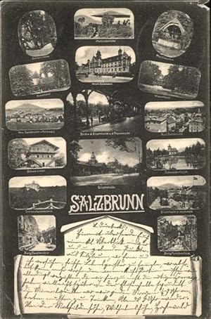 Postkarte Carte Postale Salzbrunn Zemplin Allee Mathildenhöhe Wiesenhaus Salzbrunn Schweizerei Bu...