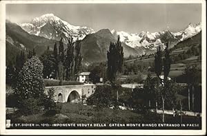 Postkarte Carte Postale St Didier Imponente Veduta Della Catena Monte Bianco Entrando in Paese