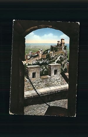 Bild des Verkufers fr Postkarte Carte Postale San Marino Panorama Blick vom zweiten Turm zum Verkauf von Versandhandel Boeger