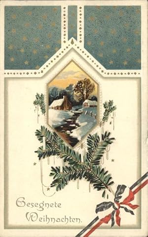 Bild des Verkufers fr Postkarte Carte Postale Schwarz Rot Gold Weihnachten Feldpost zum Verkauf von Versandhandel Boeger