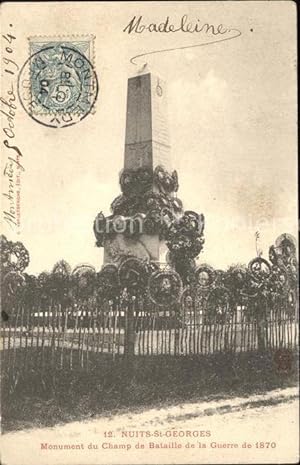Bild des Verkufers fr Postkarte Carte Postale Nuits-Saint-Georges Monument du Champ de Bataille Stempel auf AK zum Verkauf von Versandhandel Boeger