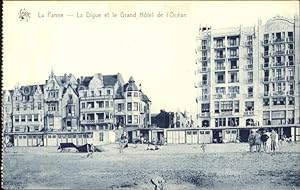 Postkarte Carte Postale La Panne La Digue et Grand Hotel de l'Ocean