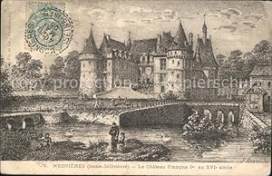 Postkarte Carte Postale Mesnieres-en-Bray Chateau Francois I au XVI siecle Dessin Künstlerkarte