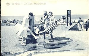 Postkarte Carte Postale La Panne Plage Fontaine Monumentale