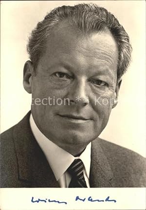 Brandt Willy Brandt Carte Autographe 10 X 14,5 CM Drucksigniert Imprimé 