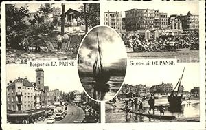 Postkarte Carte Postale La Panne Teilansichten Strassenpartie Hafen