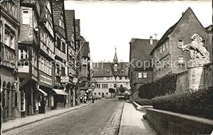 Postkarte Carte Postale Ochsenfurt Hauptstr mit Rathaus und Kriegerdenkmal