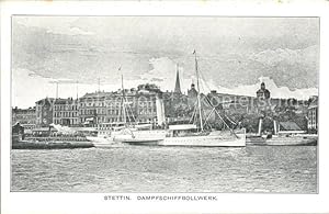 Postkarte Carte Postale Stettin Westpommern Dampfschiffbollwerk