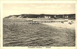 Postkarte Carte Postale Misdroy Ostseebad Westpommern Strand mit Seebrücke
