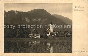 Postkarte Carte Postale Weissensee Füssen Kirche am See Serie Aus unserer Heimat Sammlung 9 Allgä...