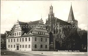 Postkarte Carte Postale Sommerfeld Ostbrandenburg Markt mit Rathaus und Stadtpfarrkirche