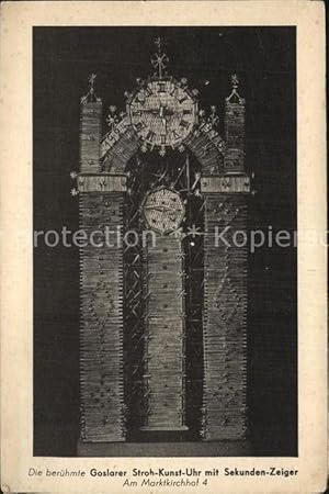 Image du vendeur pour Postkarte Carte Postale Goslar Stroh Kunst Uhr mit Sekunden Zeiger mis en vente par Versandhandel Boeger