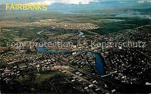 Postkarte Carte Postale Fairbanks Alaska Fliegeraufnahme mit Chena River