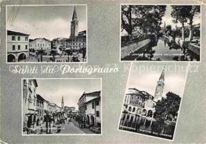 Bild des Verkufers fr Postkarte Carte Postale Portogruaro Piazza del Municipio Pescheria Motivo sul Lemene zum Verkauf von Versandhandel Boeger