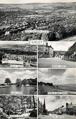 Postkarte Carte Postale Ilkley Fliegeraufnahme Wells-House Brook-Street Tarn Grove