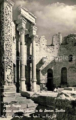 Postkarte Carte Postale Leptis Magna Carved monolithe pilaster in the Severan Basilica