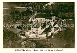 Postkarte Carte Postale Obermenzing Schloss Blutenburg Fliegeraufnahme