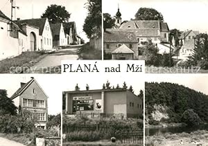 Postkarte Carte Postale Plana nad Luznici Teilansichten Gaststätte Restaurant Partie am Fluss