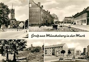 Bild des Verkufers fr Postkarte Carte Postale Mncheberg Poststrasse Ernst-Thlmann-Strasse Waschbank-See zum Verkauf von Versandhandel Boeger