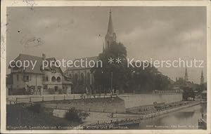 Postkarte Carte Postale Klagenfurt Lendhafen mit Ev Kirche und Pfarrhaus
