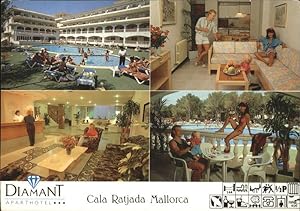 Postkarte Carte Postale Cala Ratjada Mallorca Aparthotel Diamant Empfangshalle Swimming Pool Terr...