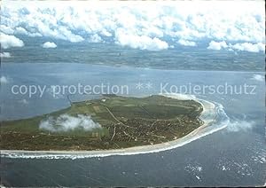 Bild des Verkufers fr Postkarte Carte Postale Langeoog Nordseebad Blick aus etwa 2000 m im Hintergrund Festland Fliegeraufnahme zum Verkauf von Versandhandel Boeger