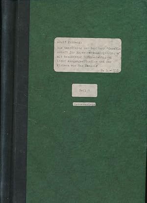 Die Geschichte der Berliner "Gesellschaft für Experimental-Psychologie" Druckvorlage. 3 Bände. mi...