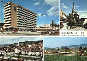 Postkarte Carte Postale Oberwinterthur Hotel Römertor Segelflieger