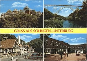 Postkarte Carte Postale Unterburg Solingen Burg Müngstener Brücke Strassenpartie