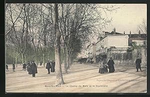 Carte postale Montelimar, Le Champ de Mars et le Boulevard
