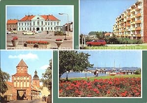Postkarte Carte Postale Ribnitz-Damgarten Ostseebad Rathaus Wohnblock Stadttor Hafenpanorama