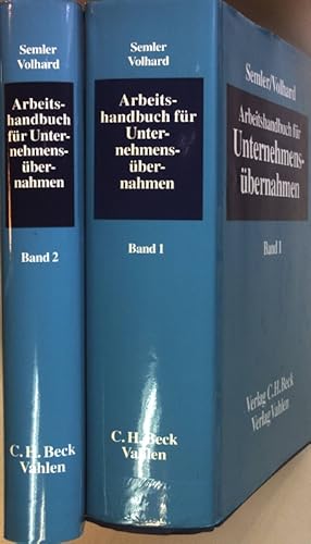 Bild des Verkufers fr Arbeitshandbuch fr Unternehmensbernahmen (2 Bnde KOMPLETT) - Bd.1: Unternehmensbernahme: Vorbereitung - Durchfhrung - Folgen - Ausgewhlte Drittlnder/ Bd.2: Das neue bernahmerecht. zum Verkauf von books4less (Versandantiquariat Petra Gros GmbH & Co. KG)