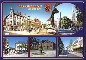 Postkarte Carte Postale Grevenbroich Markt Brunnen Kirche Kulturzentrum Kölner Str