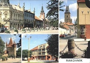 Postkarte Carte Postale Rakovnik Husovo namesti Vysoka brana Prazska brana