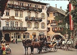 Postkarte Carte Postale St Wolfgang Wolfgangsee Marktplatz mit Hotel Post und Pferdekutschen